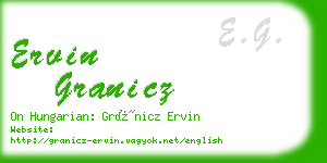 ervin granicz business card